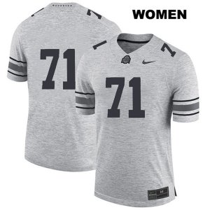 Women's NCAA Ohio State Buckeyes Josh Myers #71 College Stitched No Name Authentic Nike Gray Football Jersey VW20B47FY